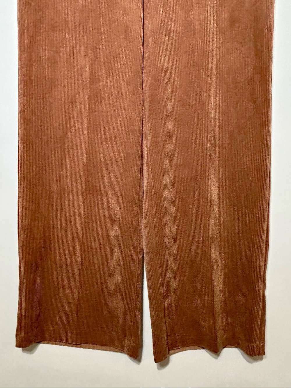 T Tahari Camel-Brown Wide-Leg Corduroy Pants Size 10 - Picture 4 of 15